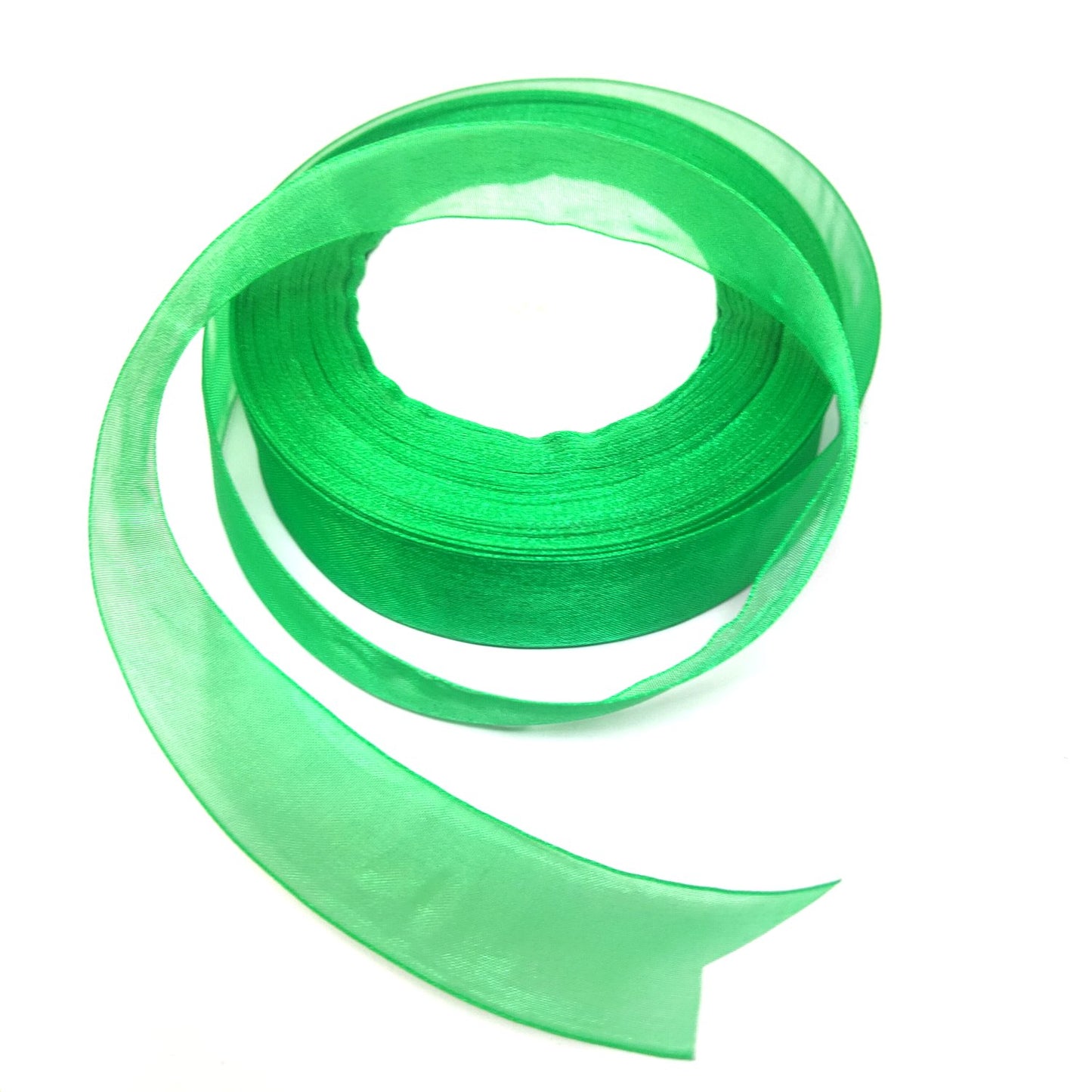 Anokhi Ada 25mm (1 inch) Green Organza Ribbon (Ribbon-061)