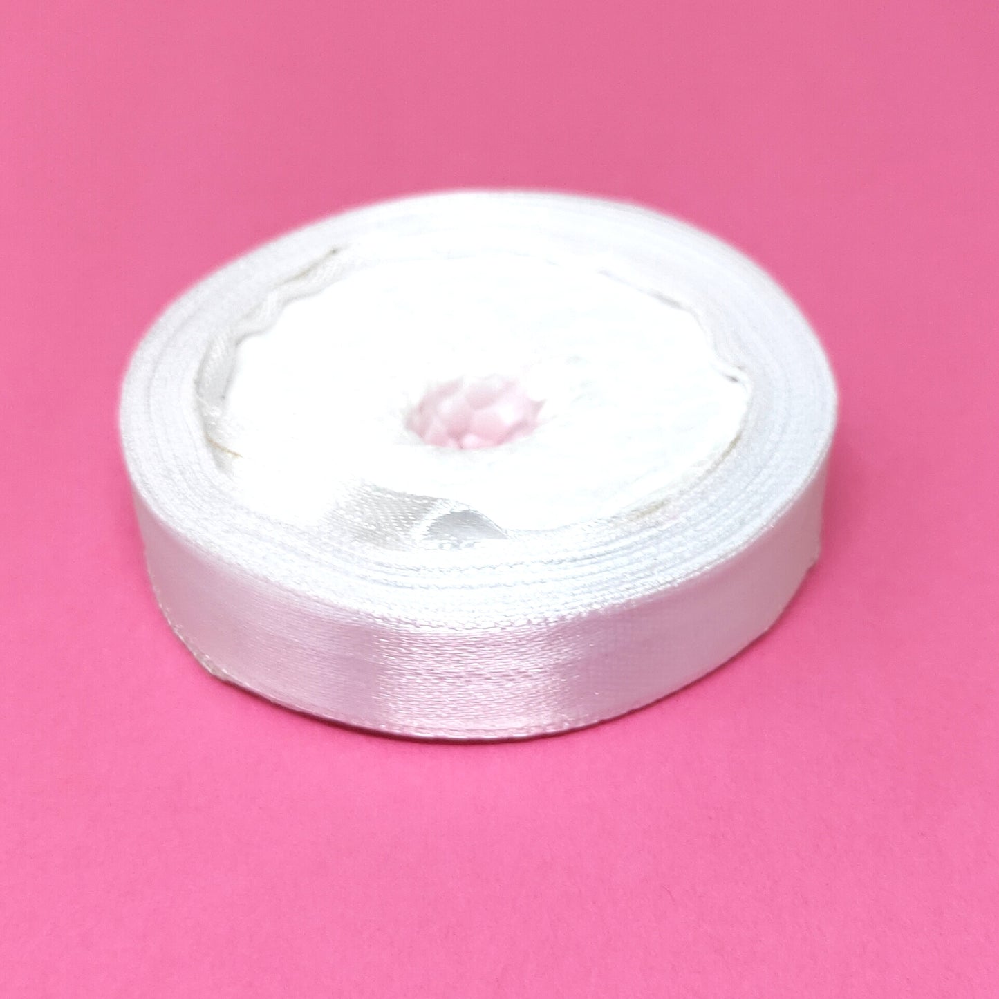 12.5 mm (Half Inch) White Satin Ribbon (017)