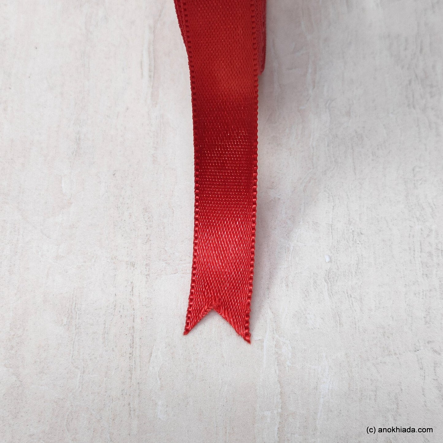 Anokhi Ada 12.5mm (Half inch) Red Double Side Satin Ribbon (Ribbon-044)