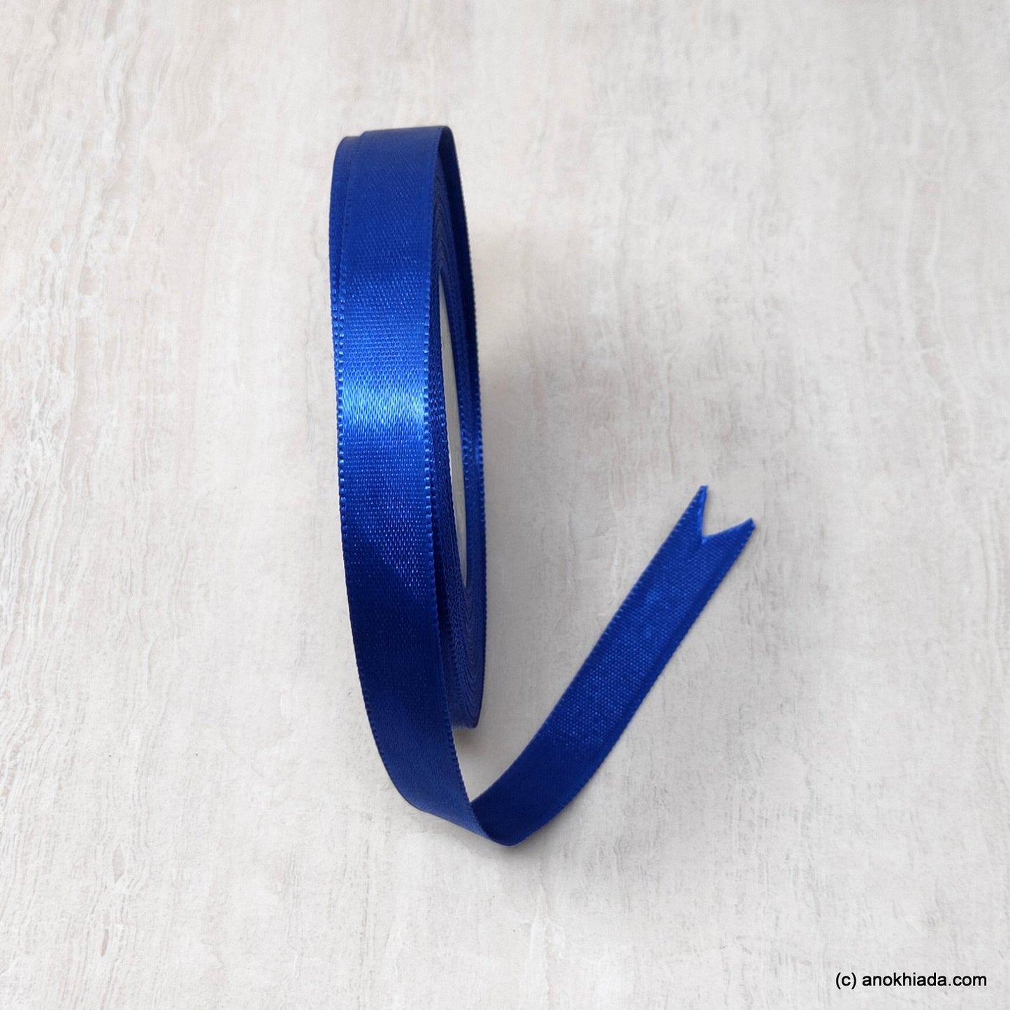 Anokhi Ada 12.5mm (Half inch) Navy Blue Double Side Satin Ribbon (Ribbon-048)