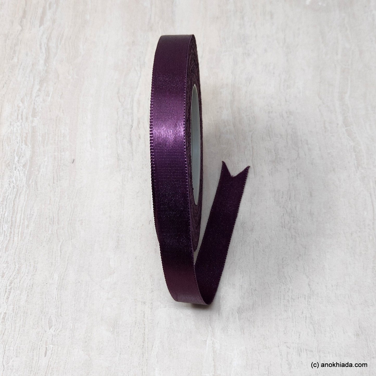 Anokhi Ada 12.5mm (Half inch) Purple Double Side Satin Ribbon (Ribbon-050)