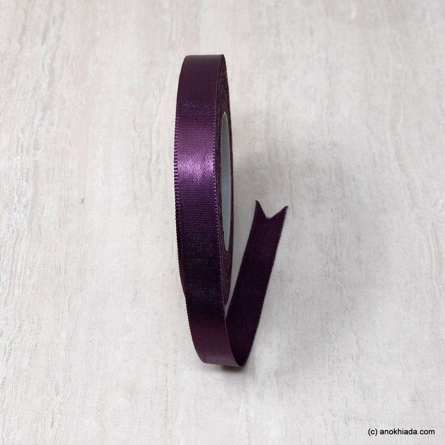 Anokhi Ada 12.5mm (Half inch) Purple Double Side Satin Ribbon (Ribbon-050)