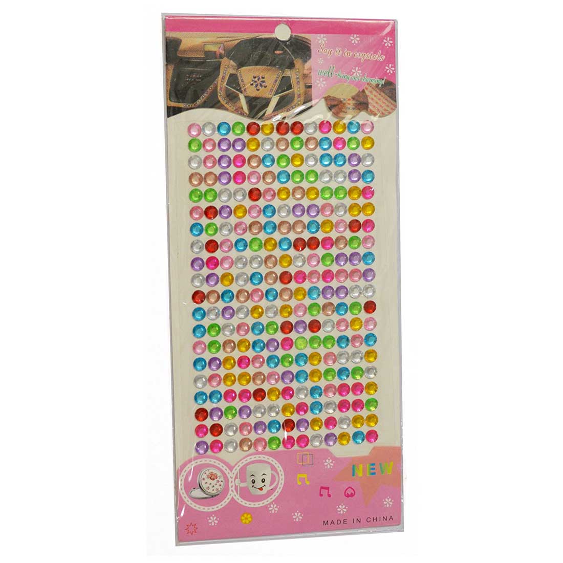 6 mm Multi colour Crystal Stickers ( Combo of 2 Sheets)-013 - Anokhiada.com