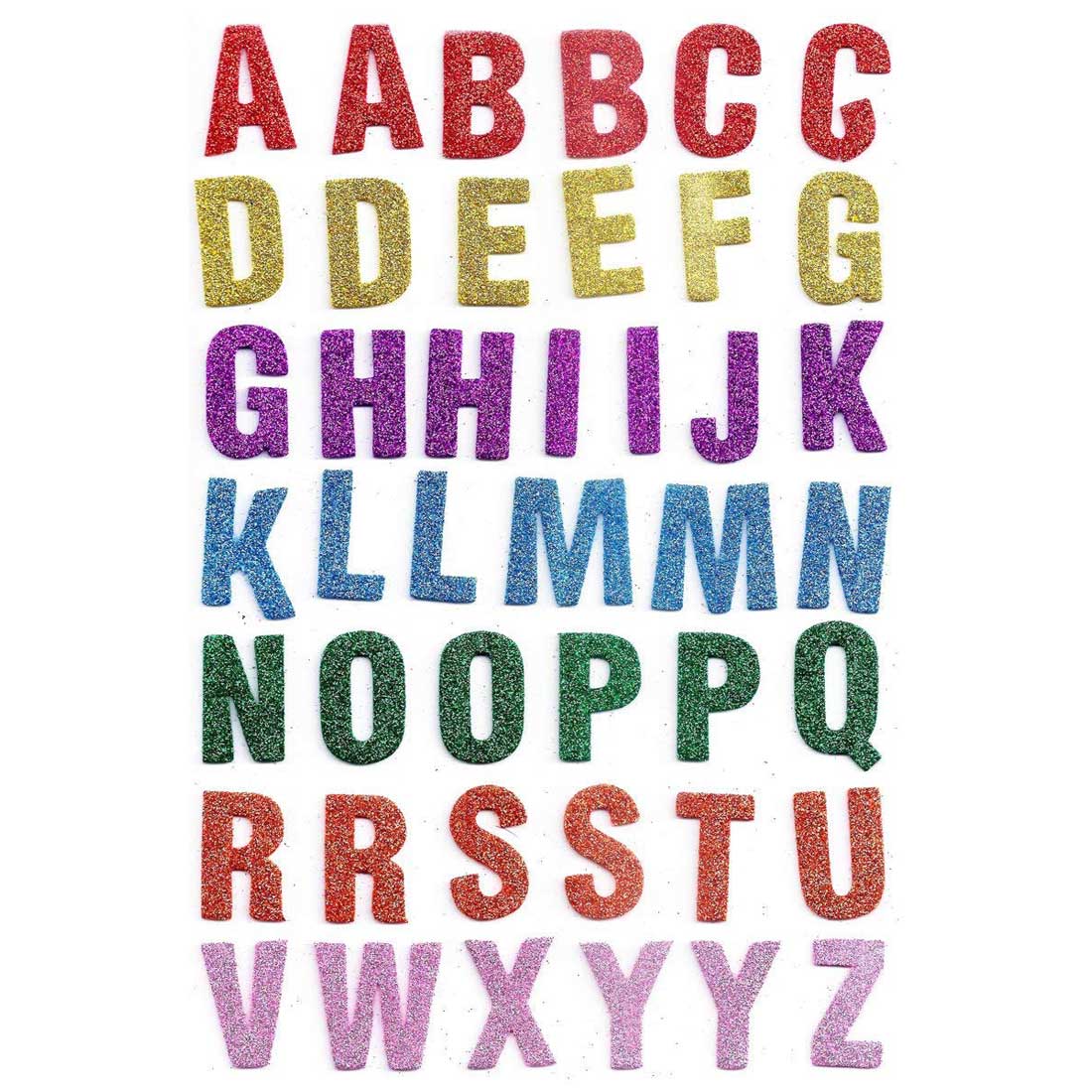 Sparkling Alphabets in Capital for Decorations (Multicolour, 2 A4 Sheet) - 021