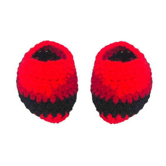 Anokhi Ada Red Handmade Knitting Woolen Baby Booties (YA-11) - Anokhiada.com