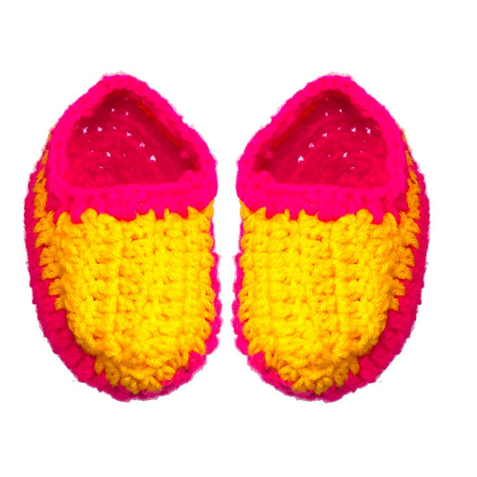 Anokhi Ada Pink Handmade Knitting Woolen Baby Booties (YA-06) - Anokhiada.com
