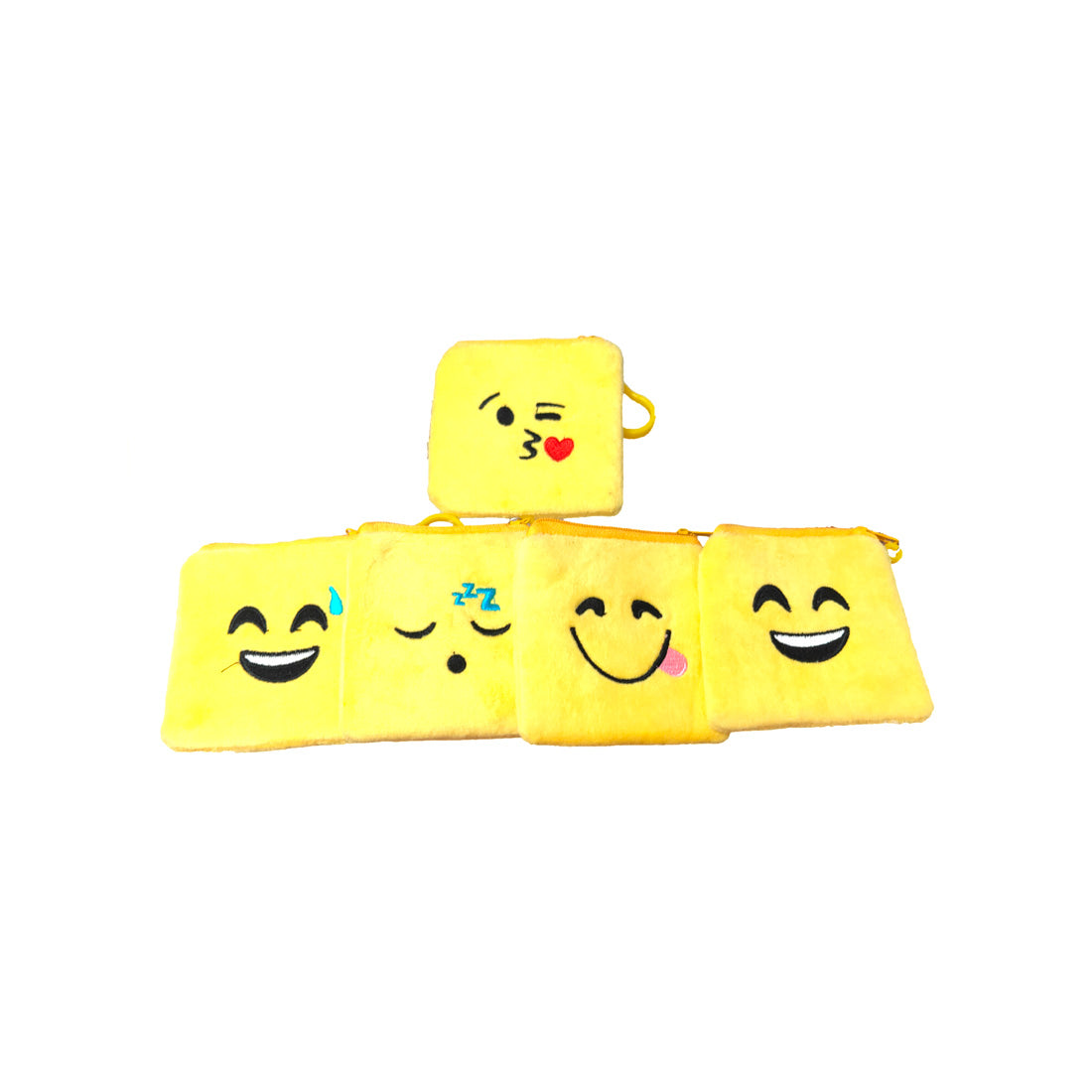 Anokhi Ada Yellow Velvet Smiley Handy Purse/ Pouch/ Wallet for Girls (YB-01)