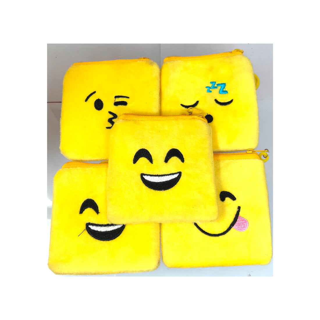 Anokhi Ada Yellow Velvet Smiley Handy Purse/ Pouch/ Wallet for Girls (YB-01)