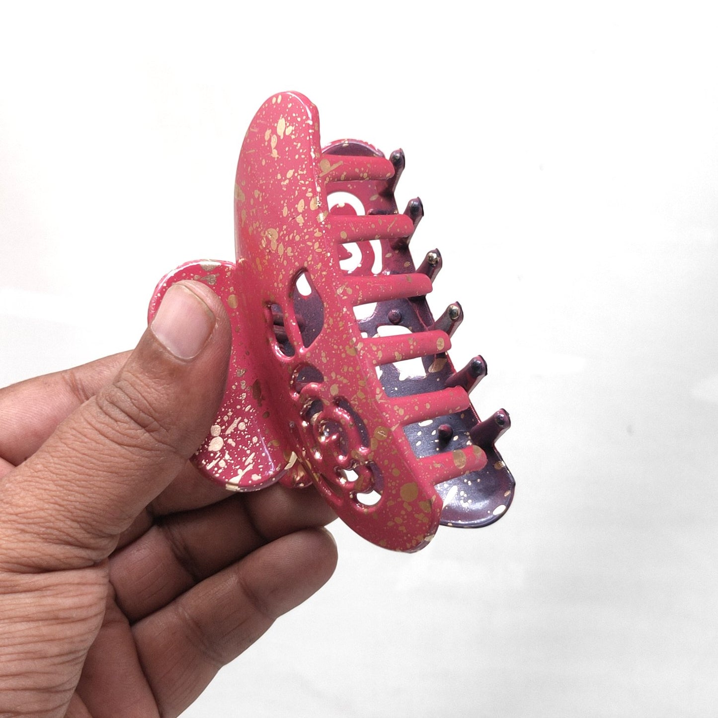 Anokhi Ada Large Plastic Hair Claw for Girls and Women (Pink,ZA-12-a)