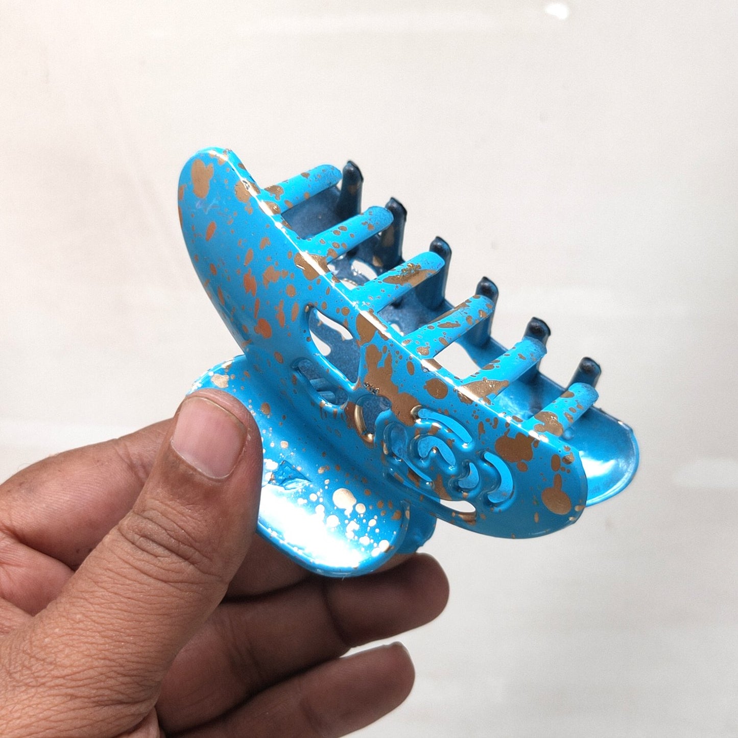 Anokhi Ada Large Plastic Hair Claw for Girls and Women (Sky Blue,,ZA-12-e)