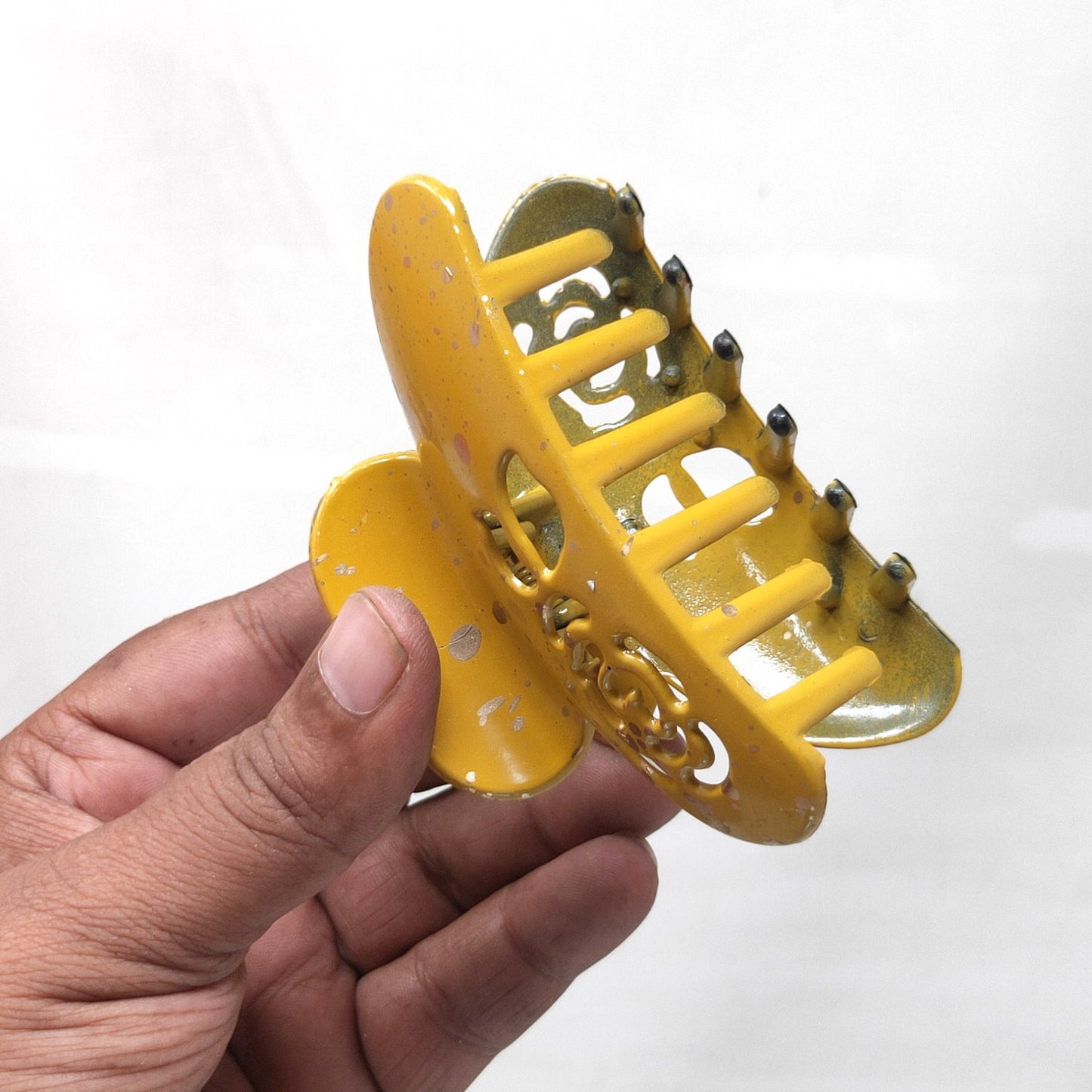 Anokhi Ada Large Plastic Hair Claw for Girls and Women (Yellow,,ZA-12-f)