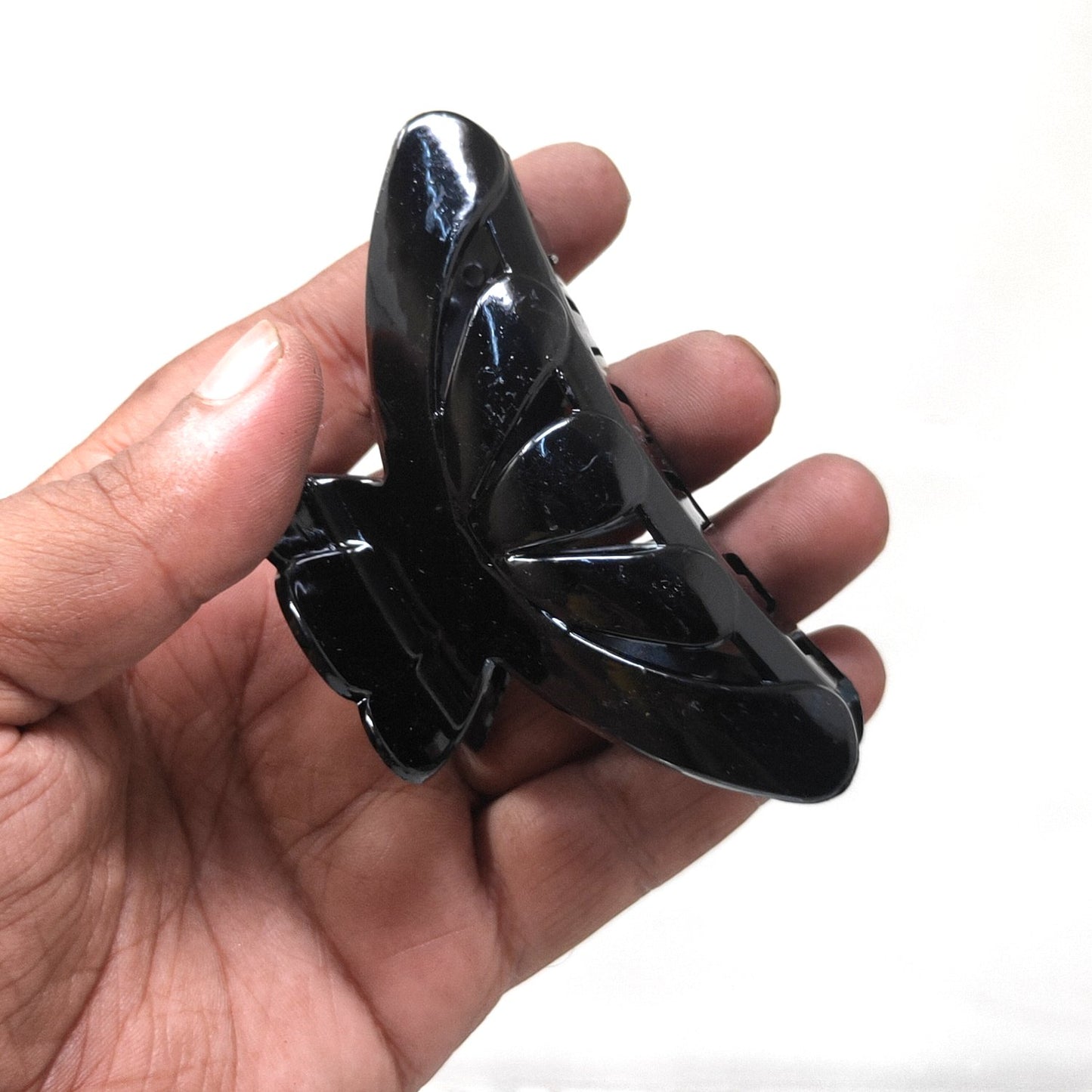 Anokhi Ada Large Plastic Hair Claw for Girls and Women (Black,ZA-15-a)