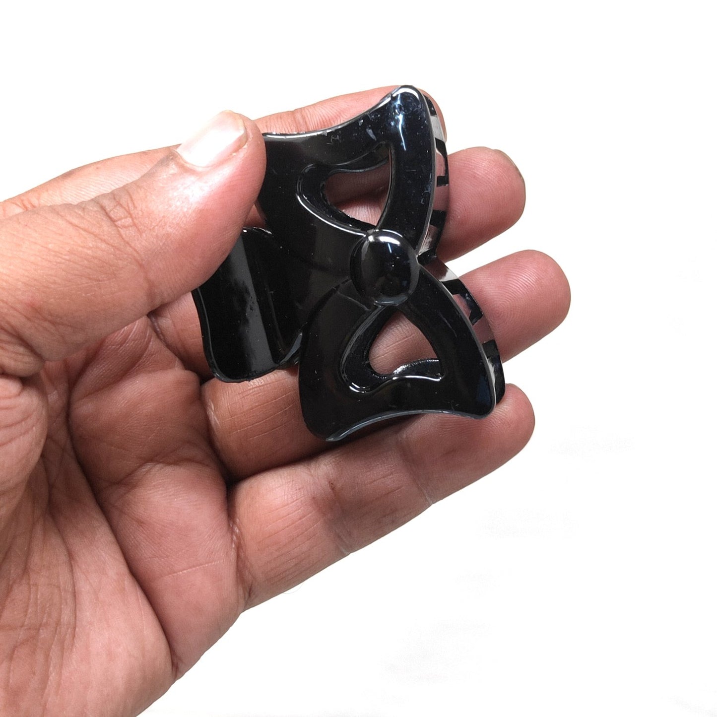 Anokhi Ada Plastic Hair Claw for Girls and Women (Black,ZA-16-a)