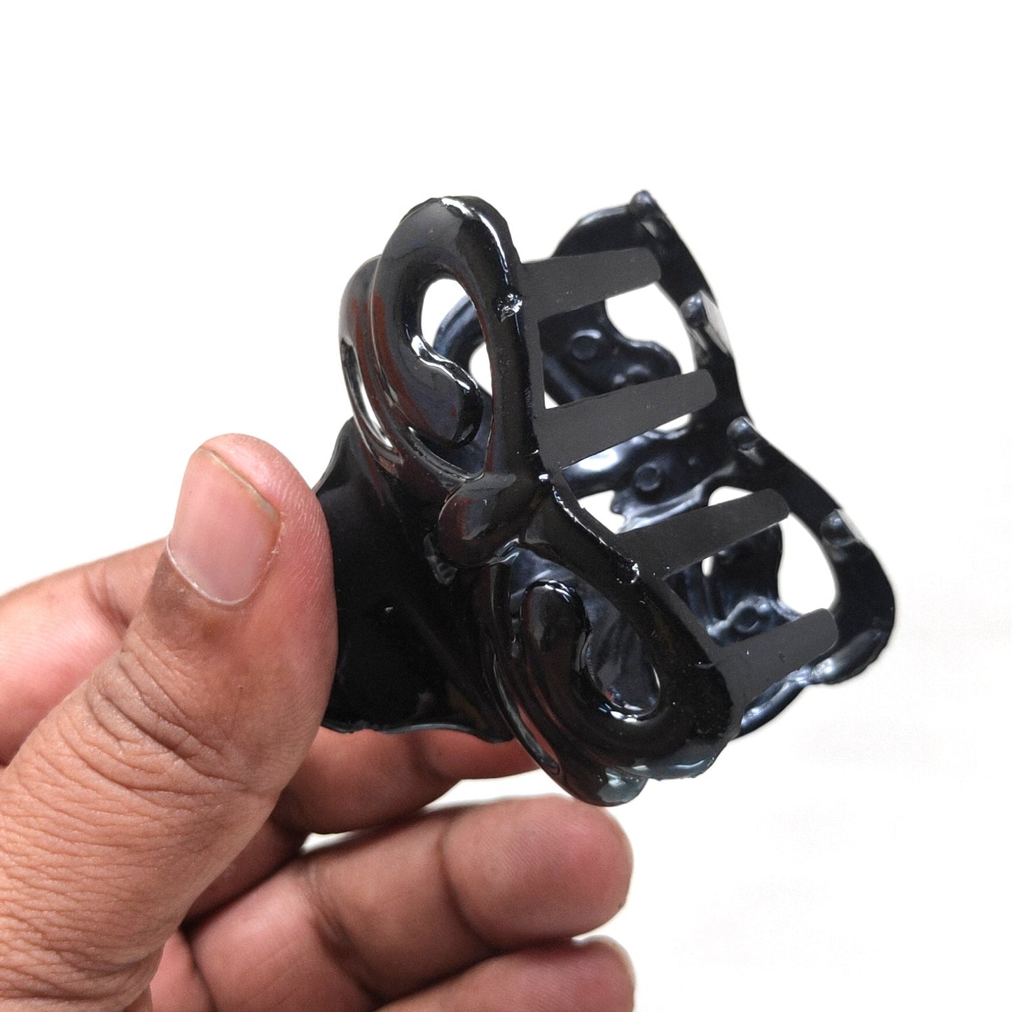 Anokhi Ada Plastic Hair Claw for Girls and Women (Black,ZA-17)