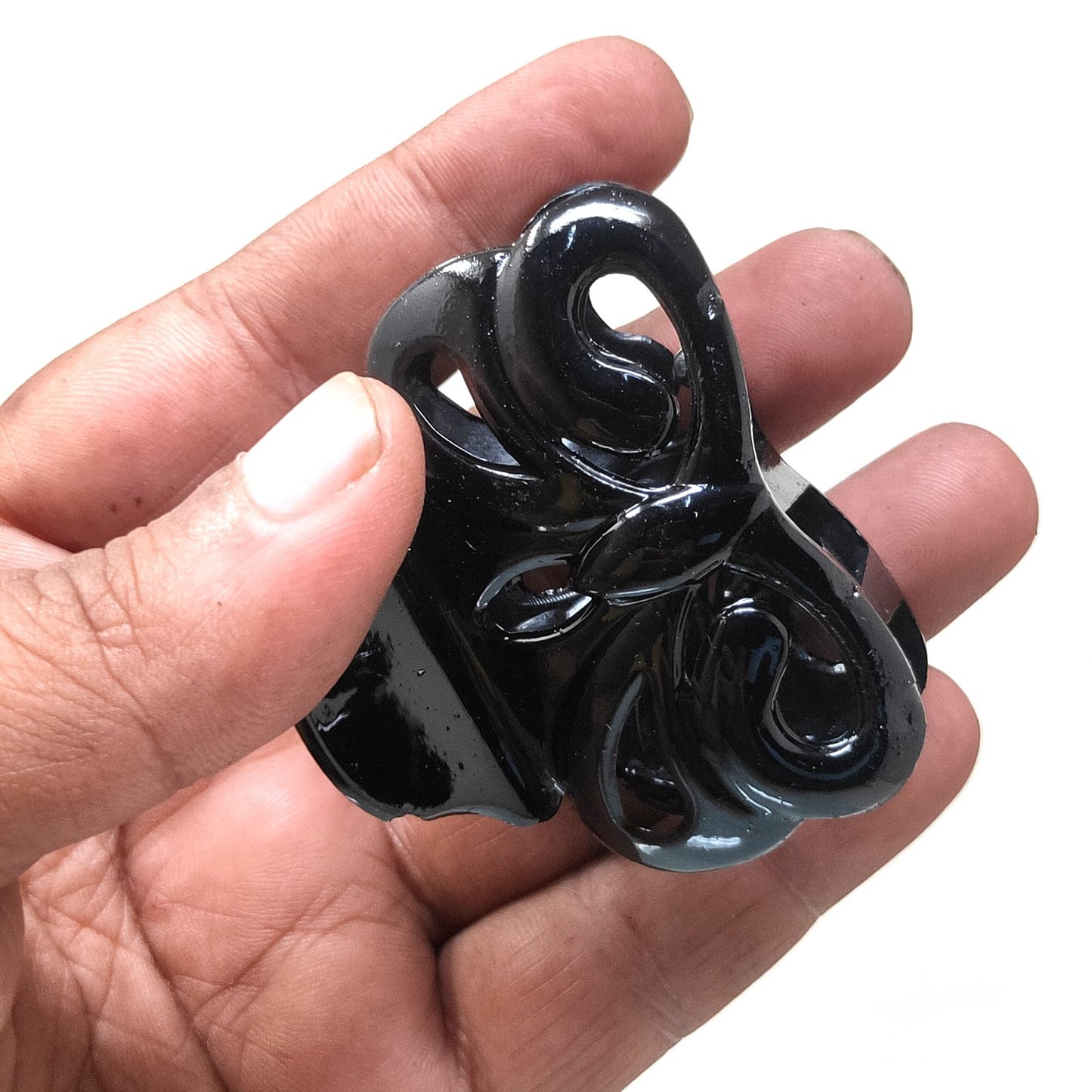 Anokhi Ada Plastic Hair Claw for Girls and Women (Black,ZA-17)