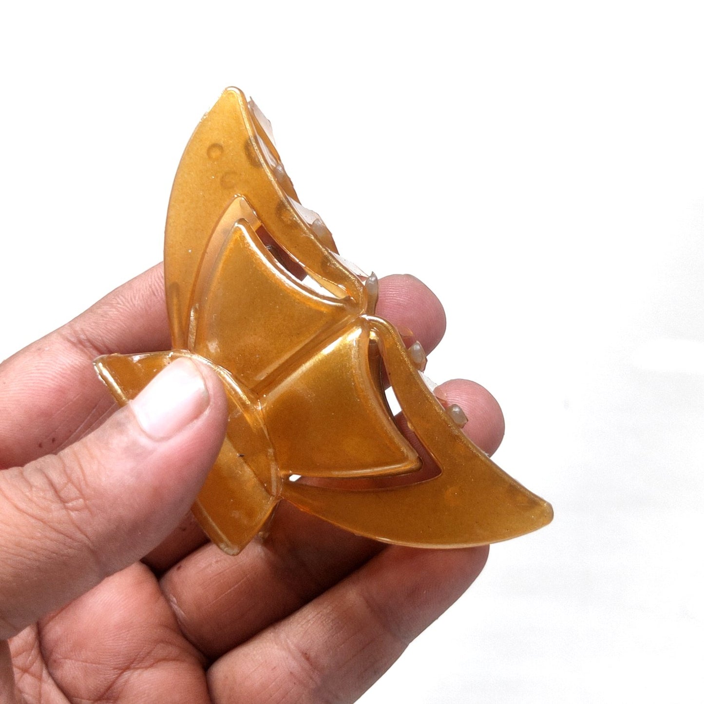 Anokhi Ada Large Plastic Hair Clutcher for Girls and Women (Brown, ZA-23C)