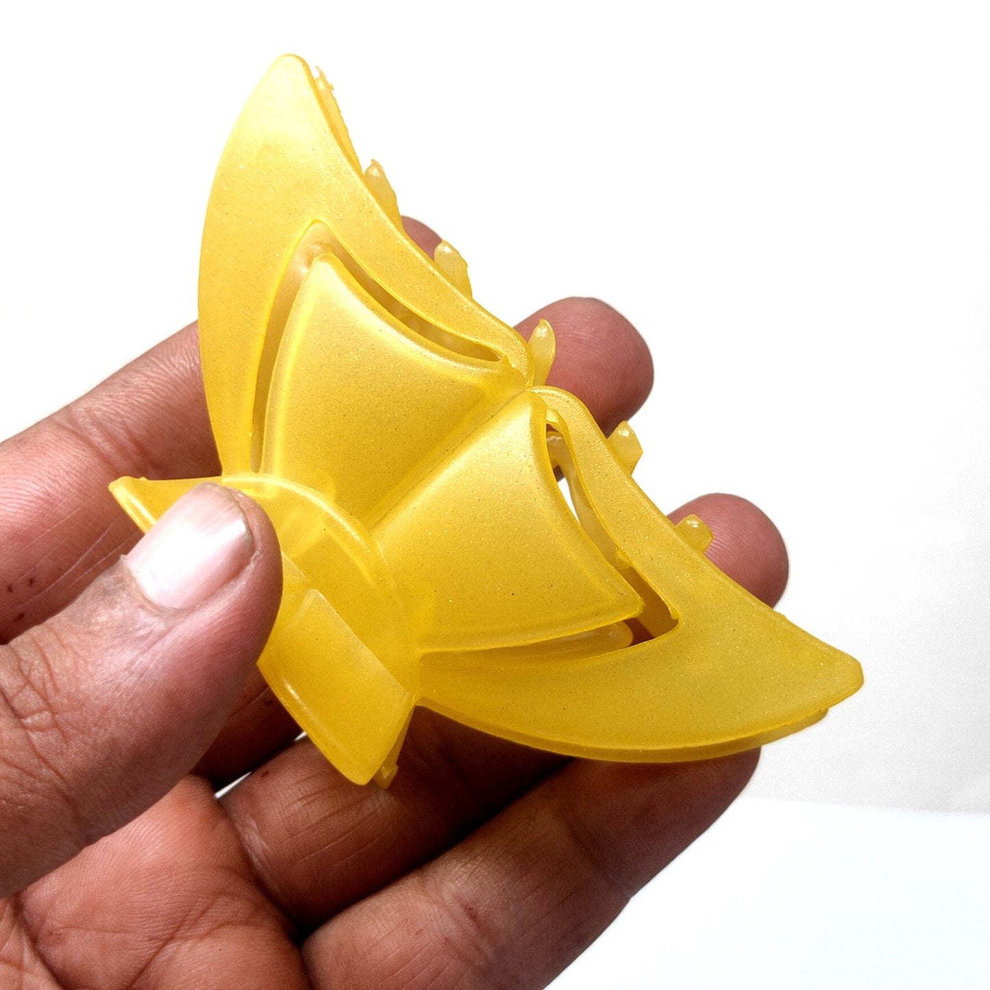 Anokhi Ada Large Unbreakable Plastic Hair Clutcher for Girls and Women (Yellow, ZA-24F)