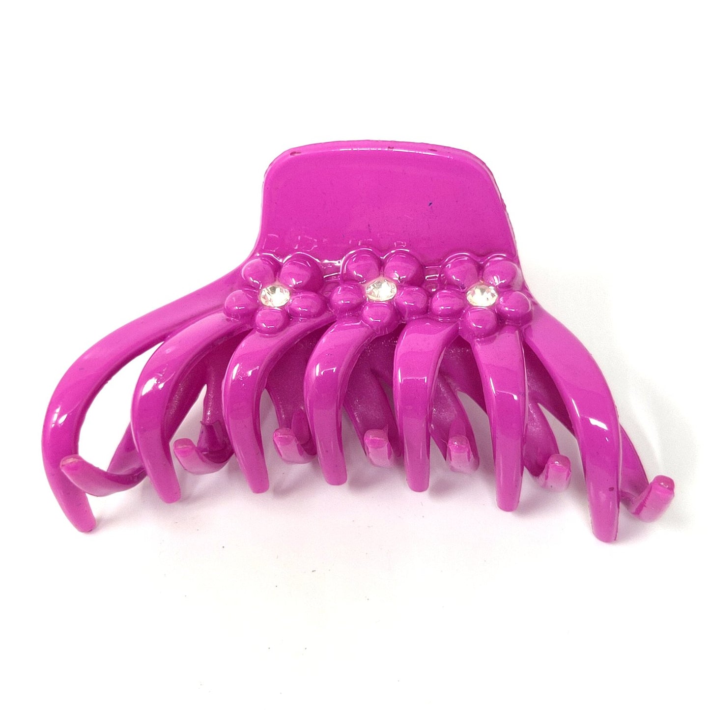 Rhinestone Studded Large Unbreakable Plastic Hair Clutcher for Girls and Women (Maroon, ZA-26A)