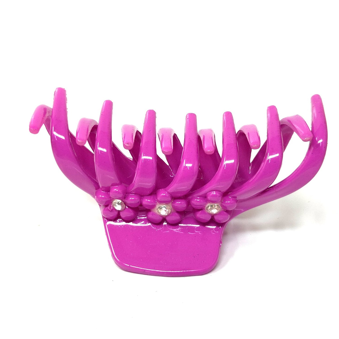 Rhinestone Studded Large Unbreakable Plastic Hair Clutcher for Girls and Women (Maroon, ZA-26A)