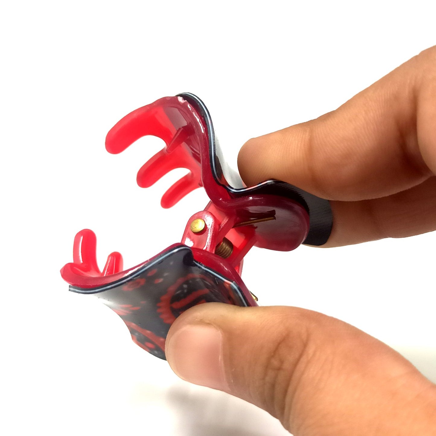 Anokhi Ada Premium Small Plastic Hair Clutcher for Girls and Women (Red, ZA-32B)