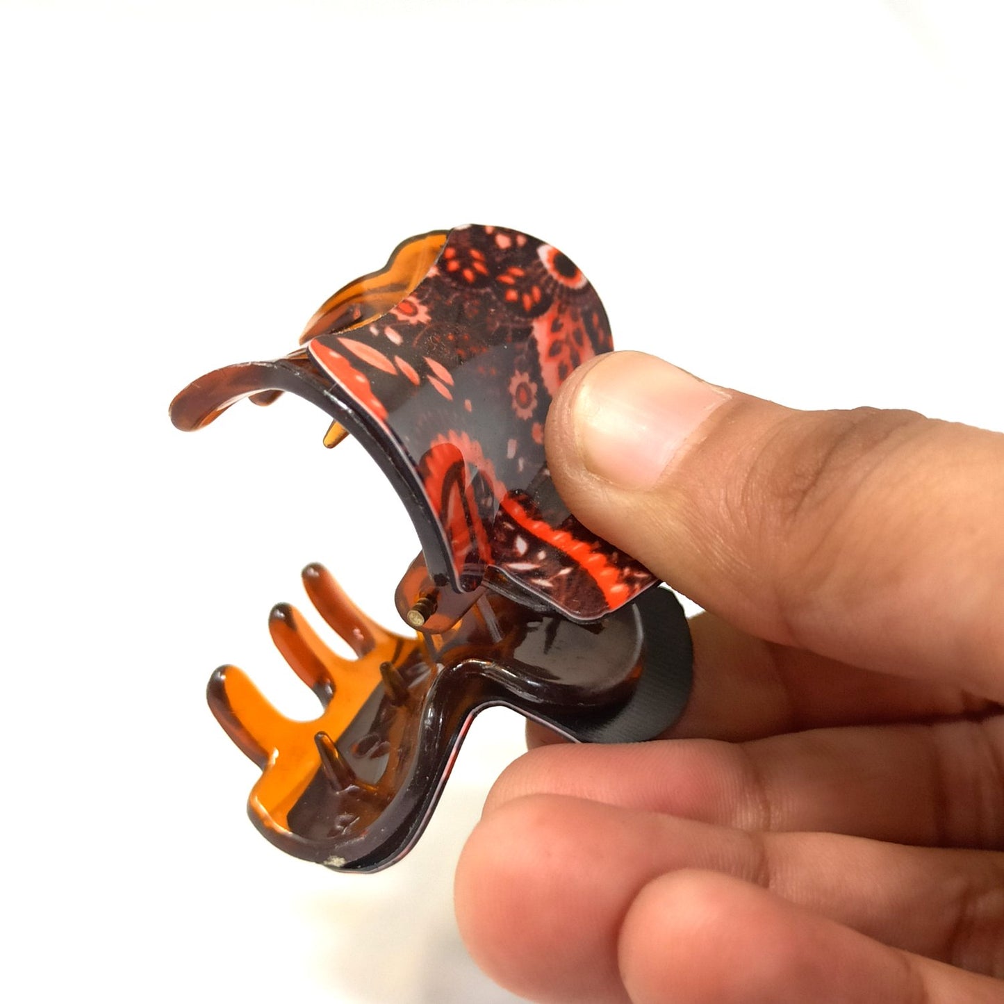 Anokhi Ada Premium Small Plastic Hair Clutcher for Girls and Women (Brown, ZA-32E)