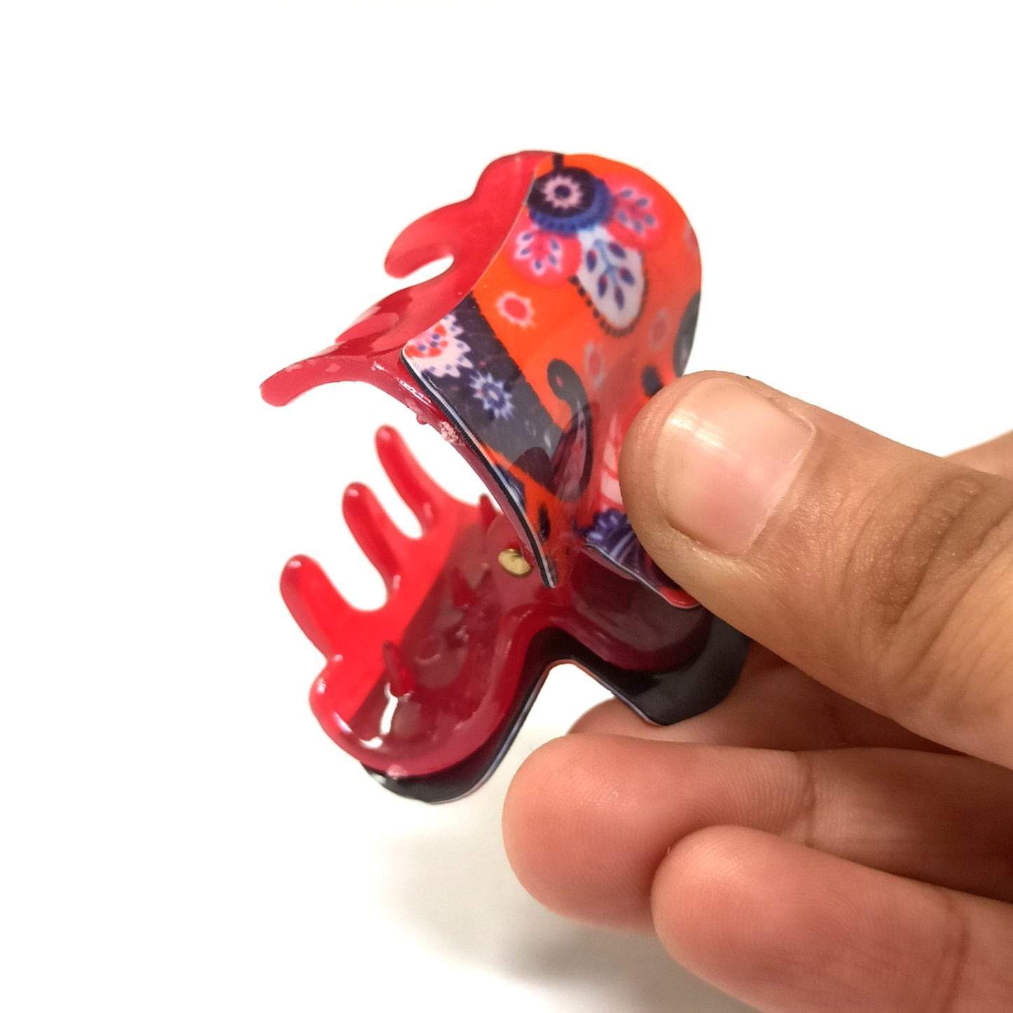 Anokhi Ada Premium Small Plastic Hair Clutcher for Girls and Women (Red, ZA-33B)