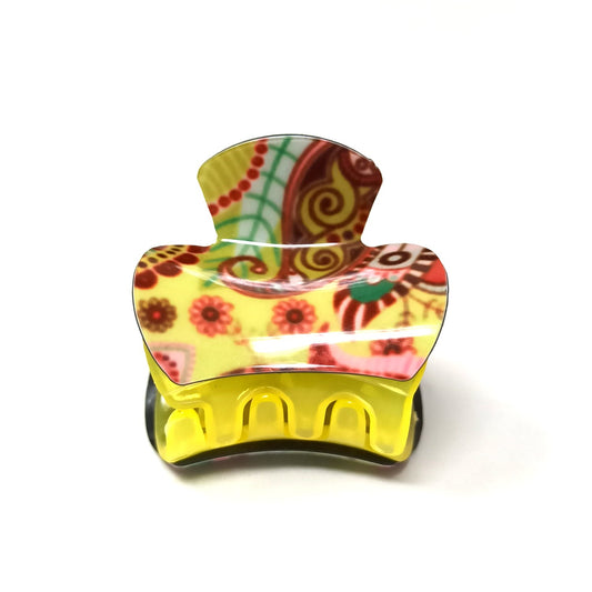 Anokhi Ada Premium Small Plastic Hair Clutcher for Girls and Women (Yellow, ZA-33E)