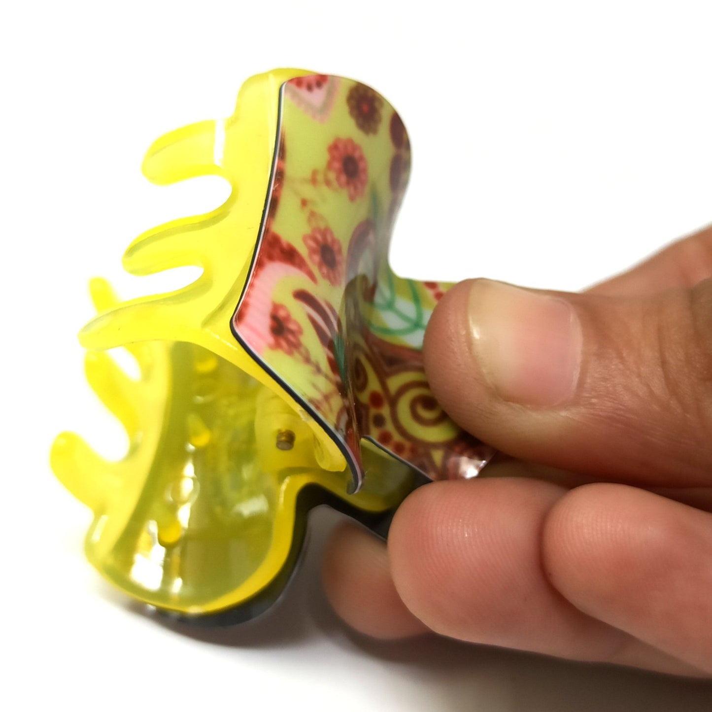 Anokhi Ada Premium Small Plastic Hair Clutcher for Girls and Women (Yellow, ZA-33E)