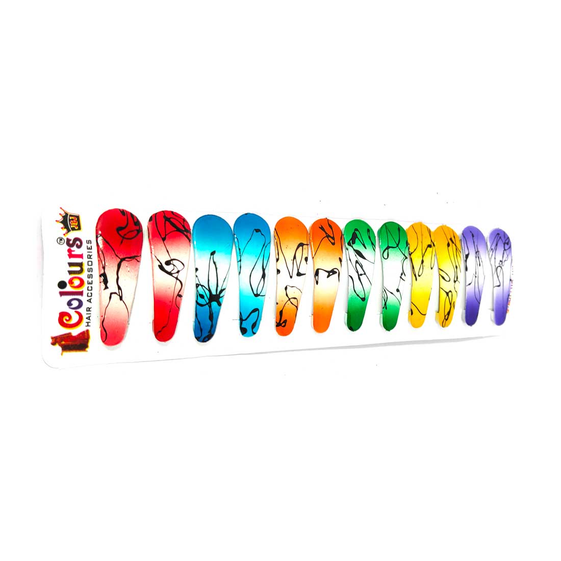 Anokhi Ada Multi-Colour with Textured  Plastic on Metal Tik-Tak Hair Clips for Girls and Women-(ZB-07, Set of 12 Tik-Tak Hair Clips)