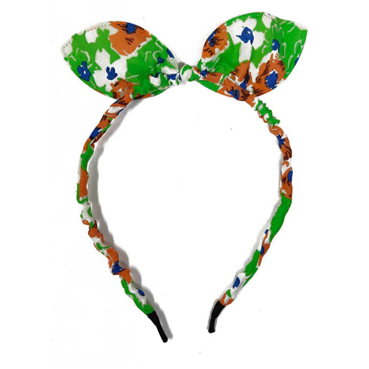 Anokhi Ada Bunny Ear Multi-Colour Fabric on Metal Hairband/Headband for Girls and Women-(ZC-01)