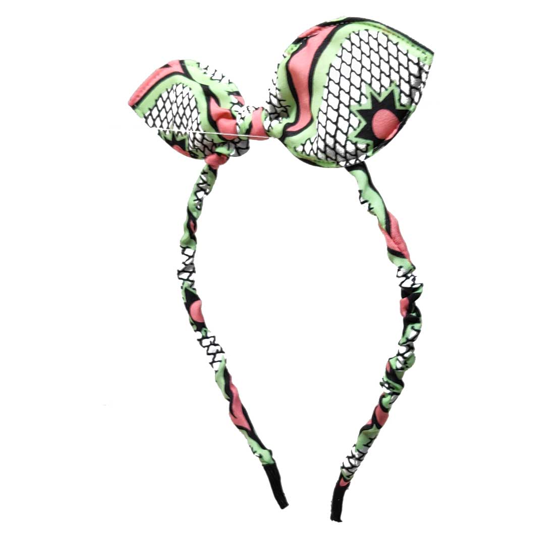 Anokhi Ada Bunny Ear Multi -Colour Fabric on Metal Hairband/Headband for Girls and Women-(ZC-11)