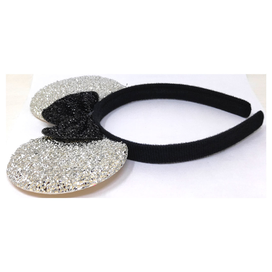 Anokhi Ada Velvet on Plastic Trendy Hairband/Headband for Baby Girls and Girls (Silver)-ZC-17