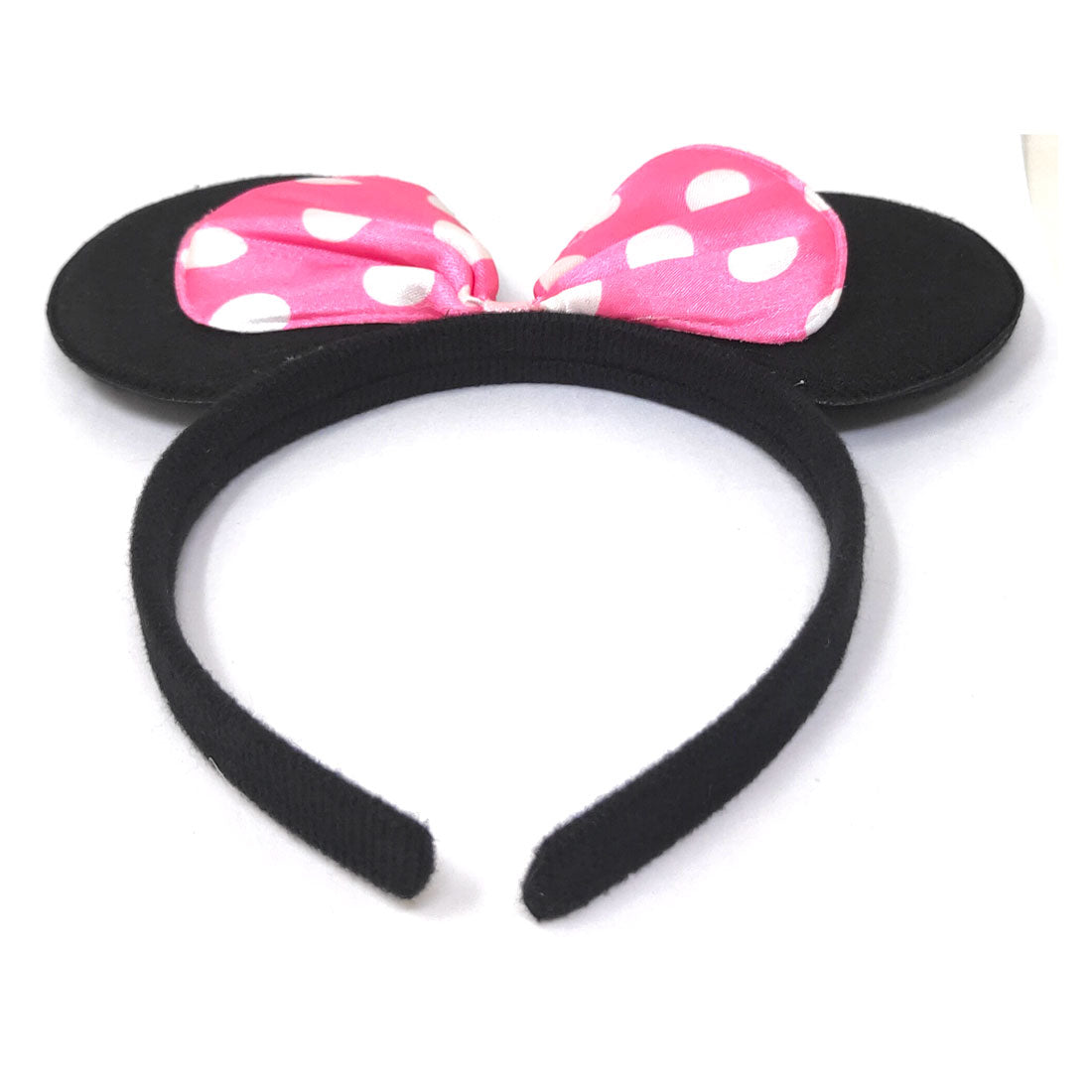 Anokhi Ada Velvet on Plastic Pink Dotted Bow Hairband/Headband for Baby Girls and Girls (ZC-20)