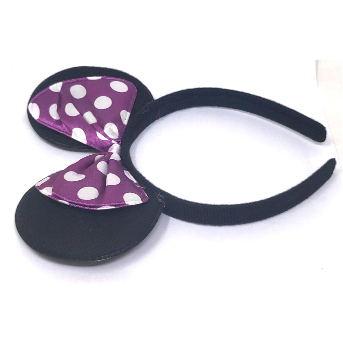 Anokhi Ada Velvet on Plastic Purple Dotted Bow Hairband/Headband for Baby Girls and Girls (ZC-22)