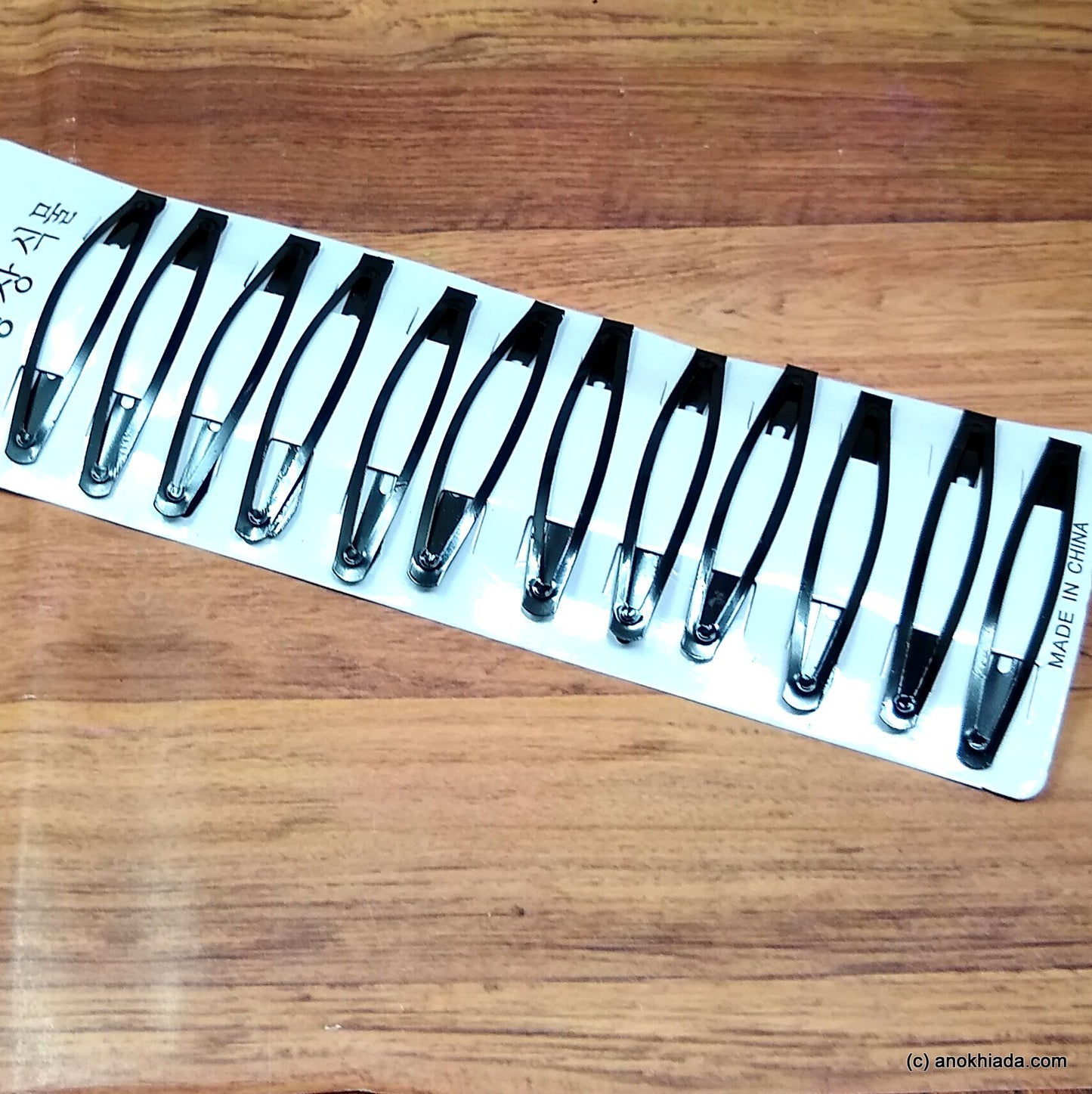 Anokhi ADA Black Metal Long and Sleek Tic Tac Hair Clips for Girls and Women (Combo of 6 Pairs)-(ZD-04)