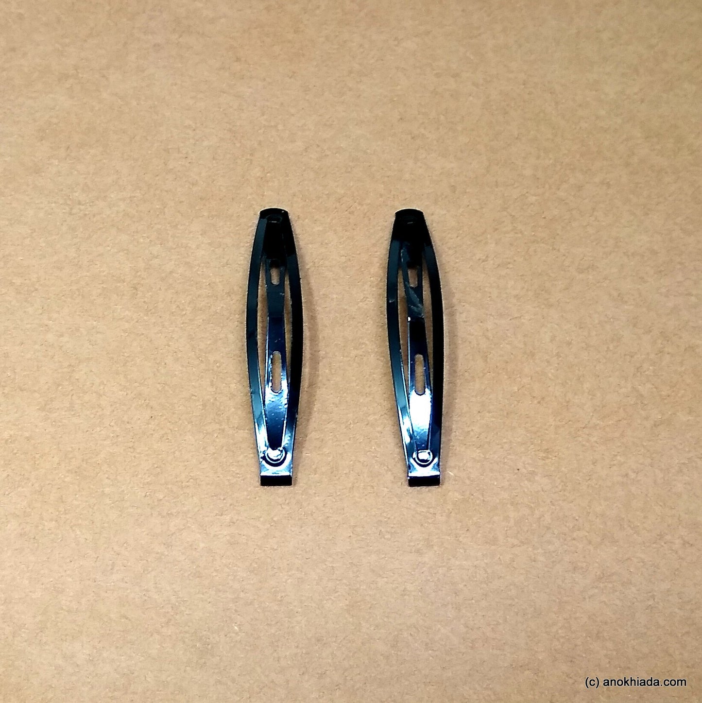 Anokhi ADA Black Metal Long and Sleek Tic Tac Hair Clips for Girls and Women (Combo of 6 Pairs)-(ZD-04)