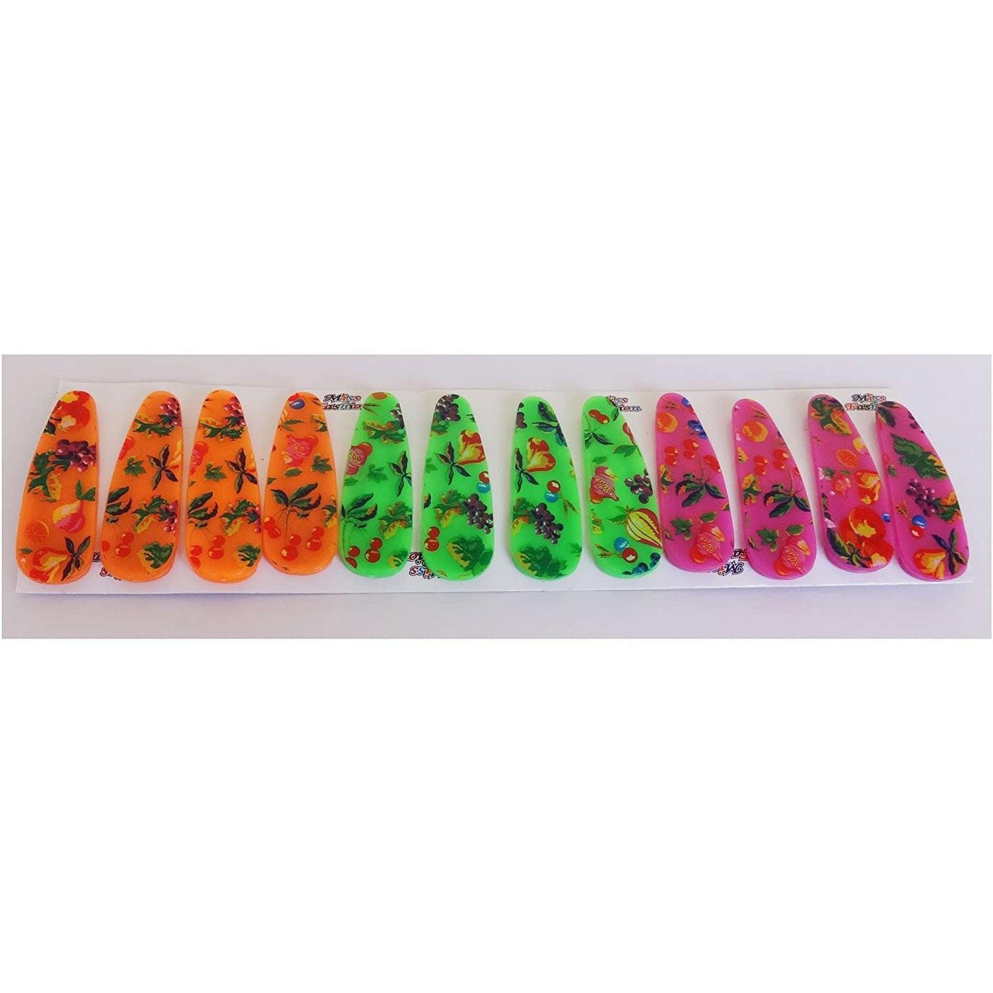 Anokhi ADA Printed Plastic on Metal Tik Tak Hair Clips For Girls (Combo of 6 Pair of Hair Clips) (ZD-08)