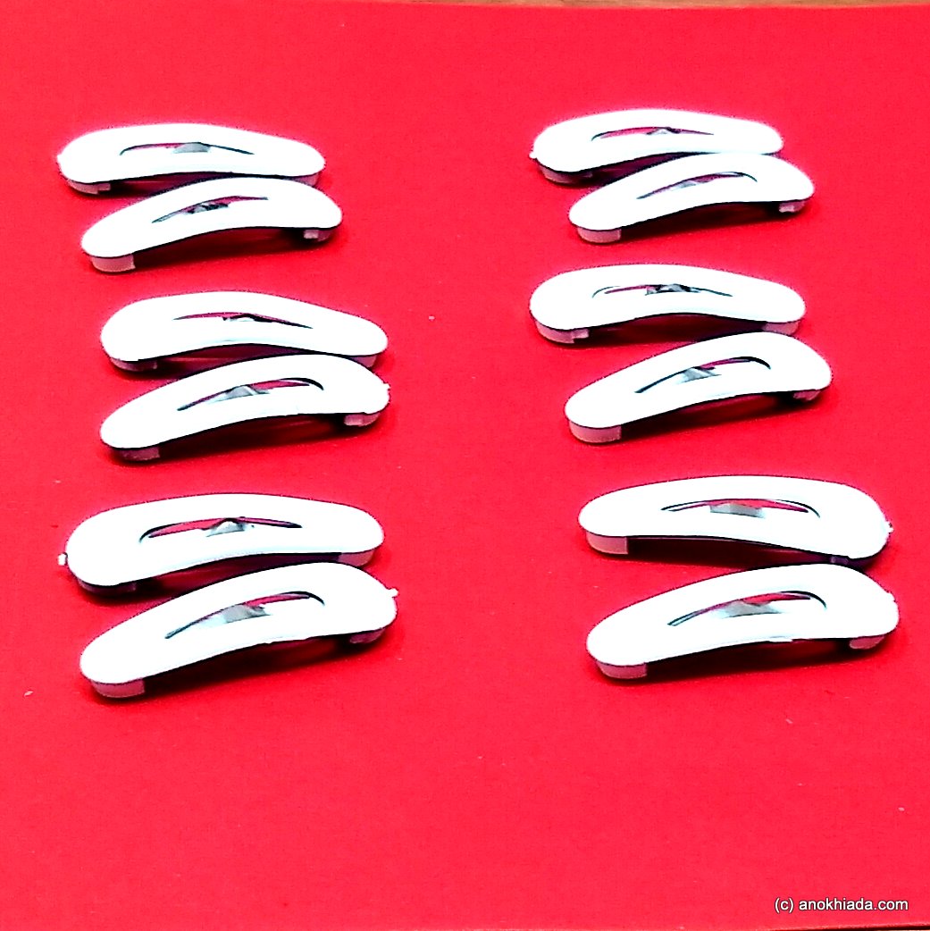 Anokhi Ada Small White Plastic on Metal Tic Tac Clip for Girls (Combo Set of 6 pairs)-( ZD-09 )