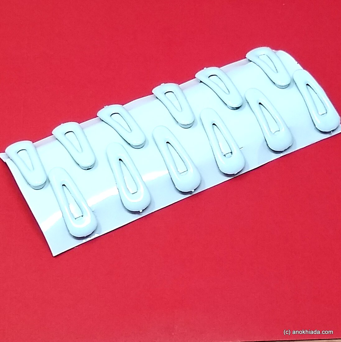 Anokhi Ada Small White Plastic on Metal Tic Tac Clip for Girls (Combo Set of 6 pairs)-( ZD-09 )