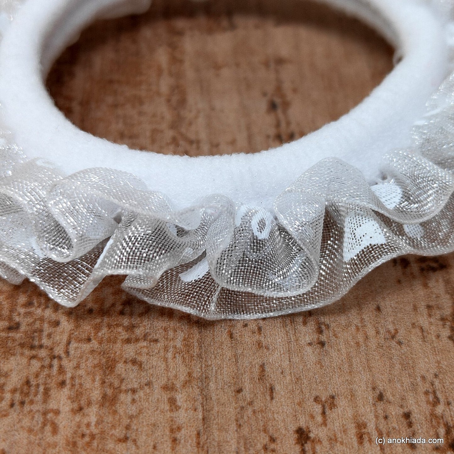 Anokhi Ada White Hair Tie/Ponytail Holder for Girls and Women ( 2 Pcs, ZG-03 )