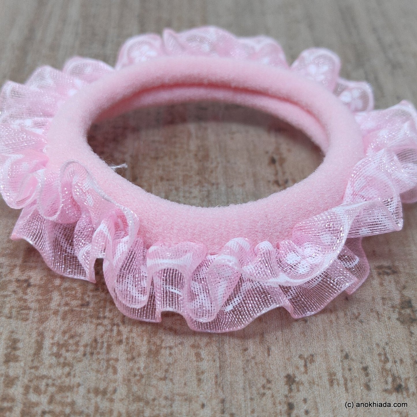 Anokhi Ada Baby Pink Hair Tie/Ponytail Holder for Girls and Women ( 2 Pcs, ZG-07a )