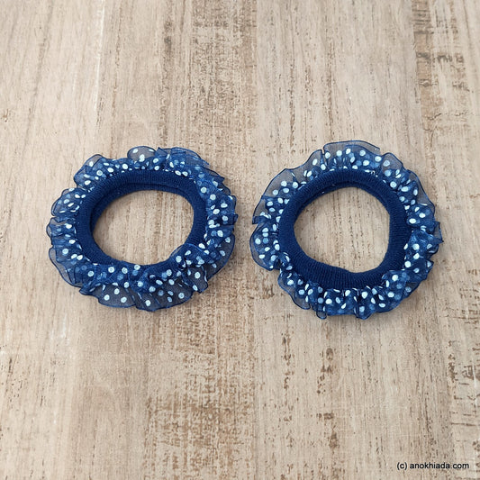 Anokhi Ada Violet Hair Tie/Ponytail Holder for Girls and Women ( 2 Pcs, ZG-09 )