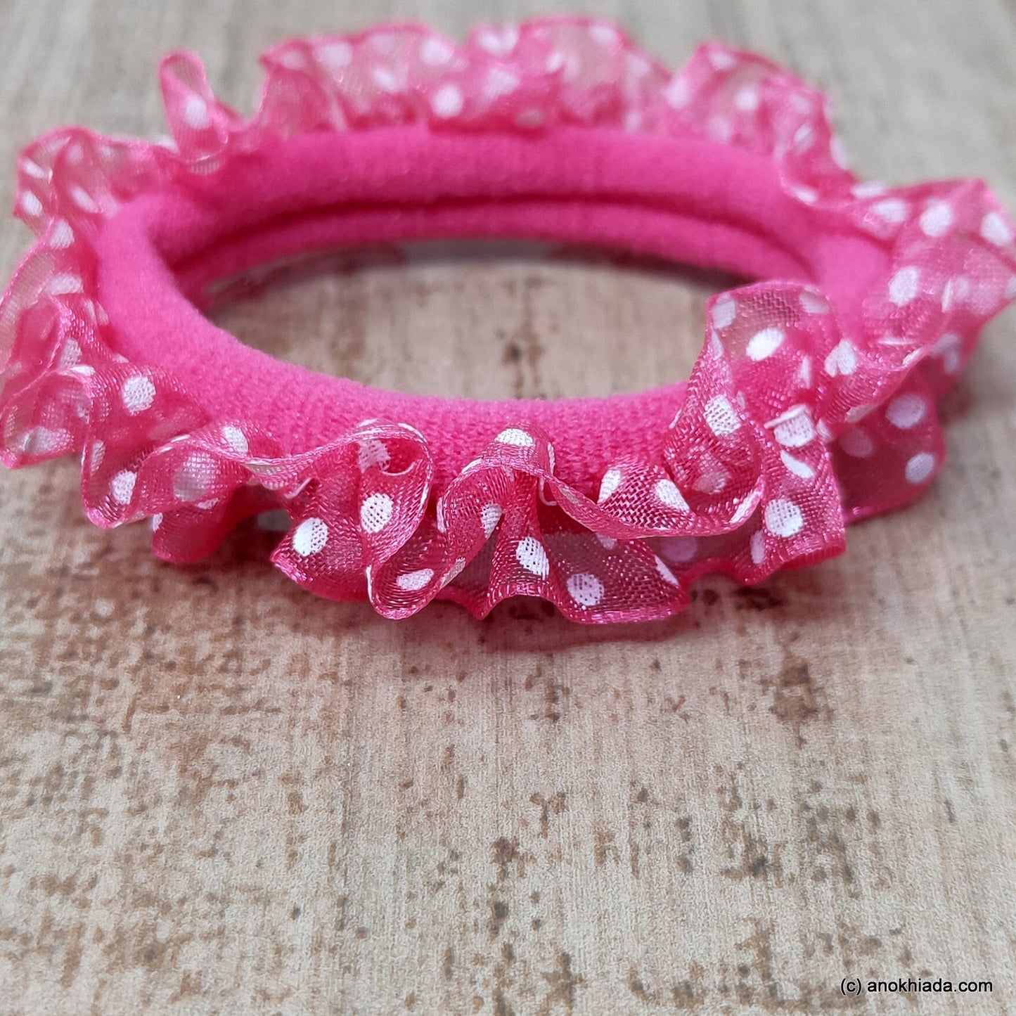 Anokhi Ada Pink Hair Tie/Ponytail Holder for Girls and Women ( 2 Pcs, ZG-10 )