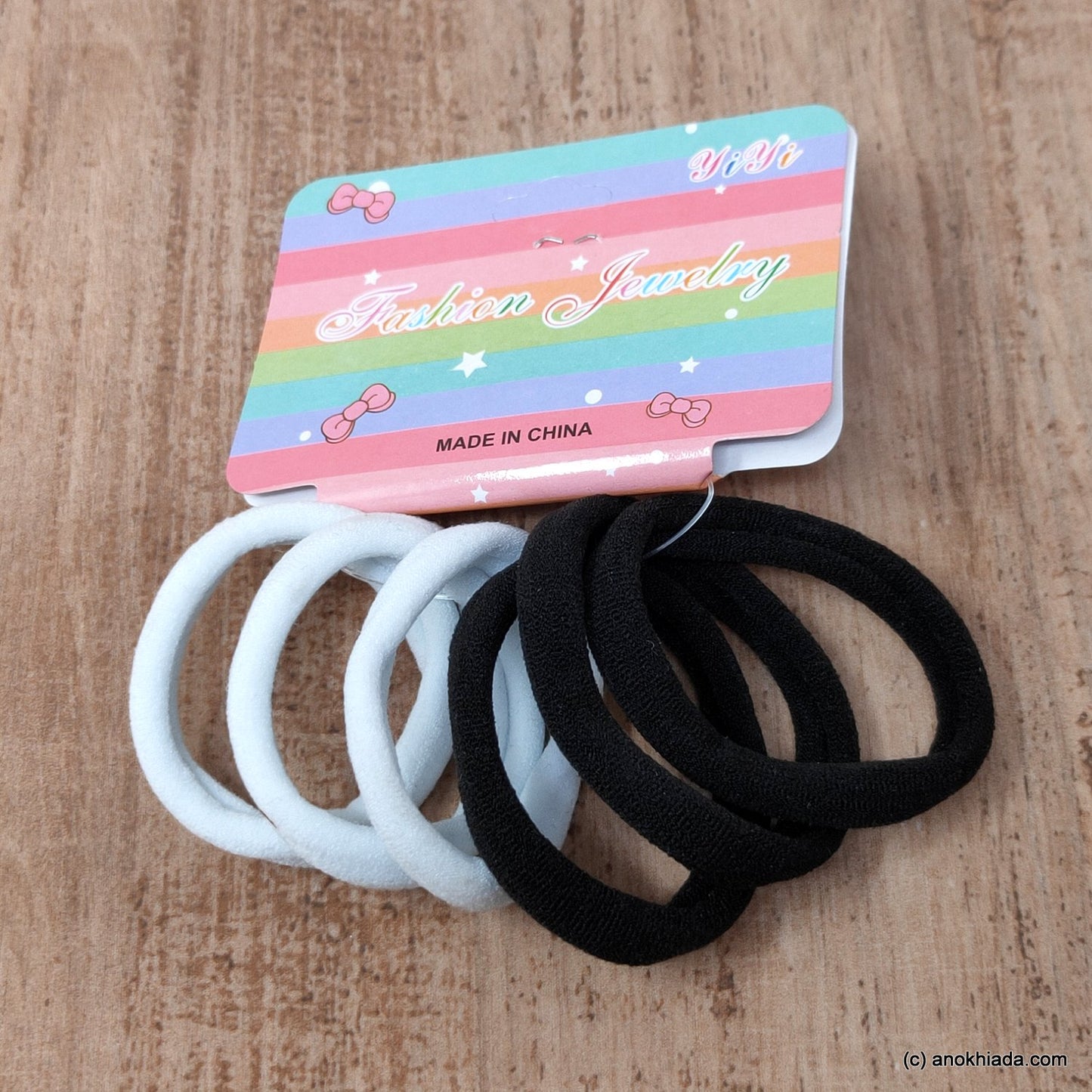 Anokhi Ada Hair Ties/ Hair bands for Girls and Women (ZG-13 Ponytail Holders, 6 Pcs Rubber)