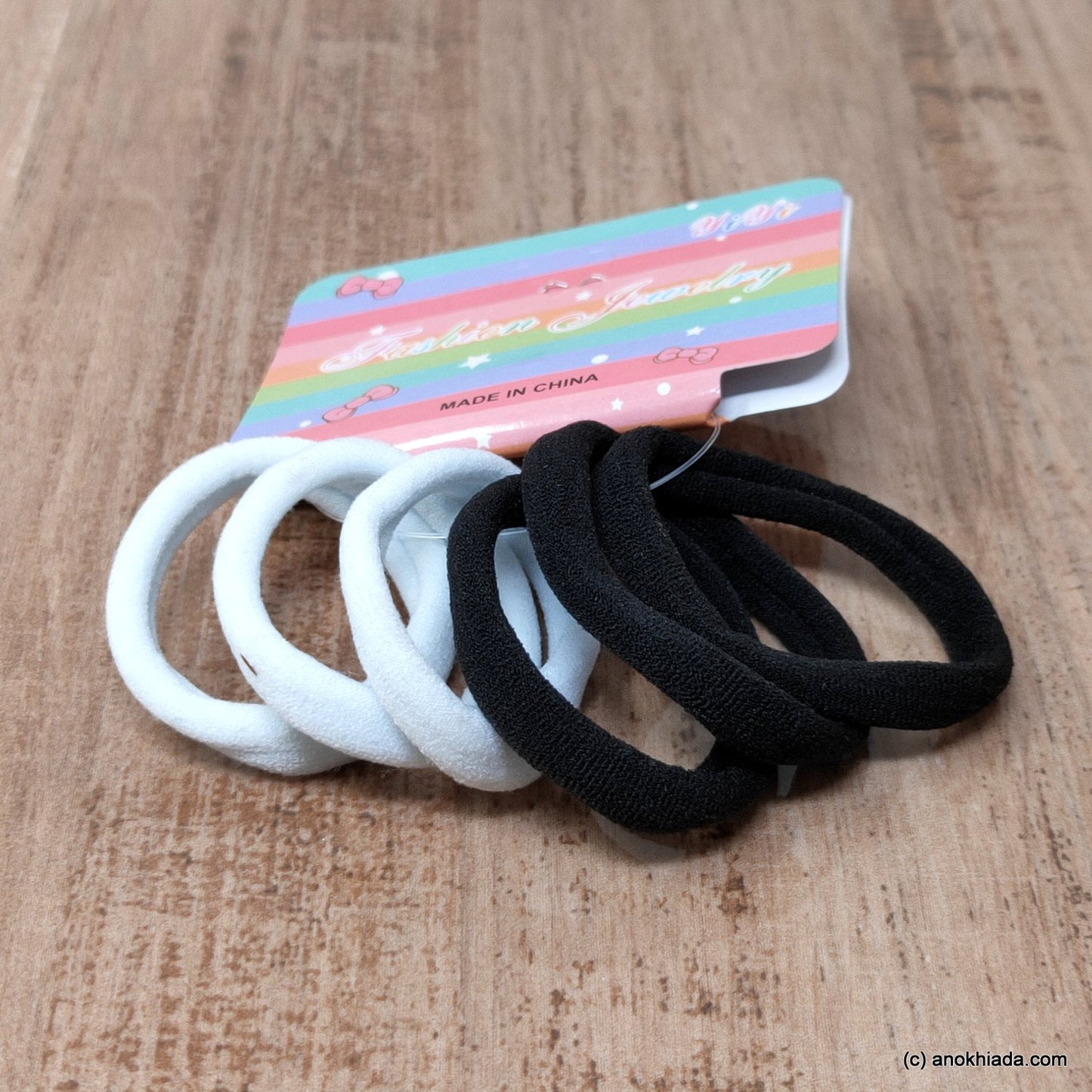 Anokhi Ada Hair Ties/ Hair bands for Girls and Women (ZG-13 Ponytail Holders, 6 Pcs Rubber)