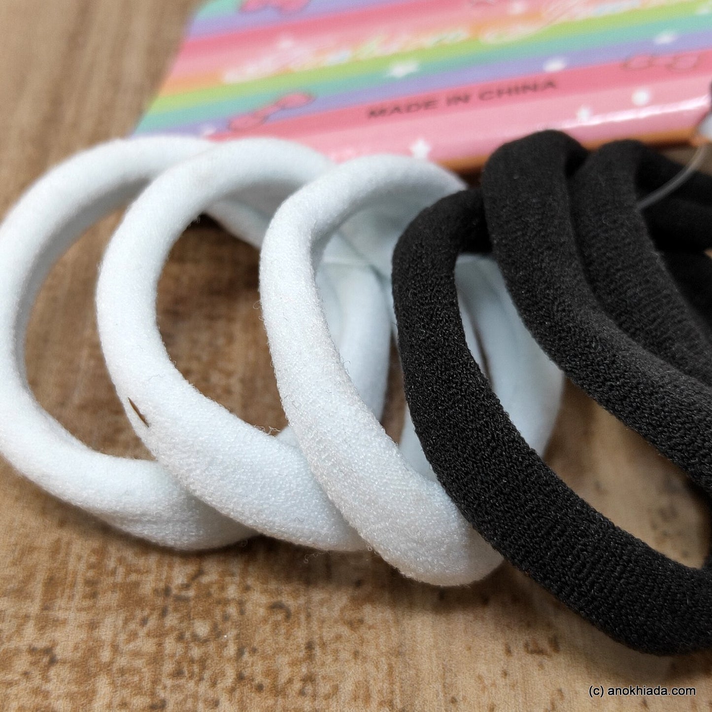 Anokhi Ada Hair Ties/ Hair bands for Girls and Women (ZG-13 Ponytail Holders, 6 Pcs Rubber)