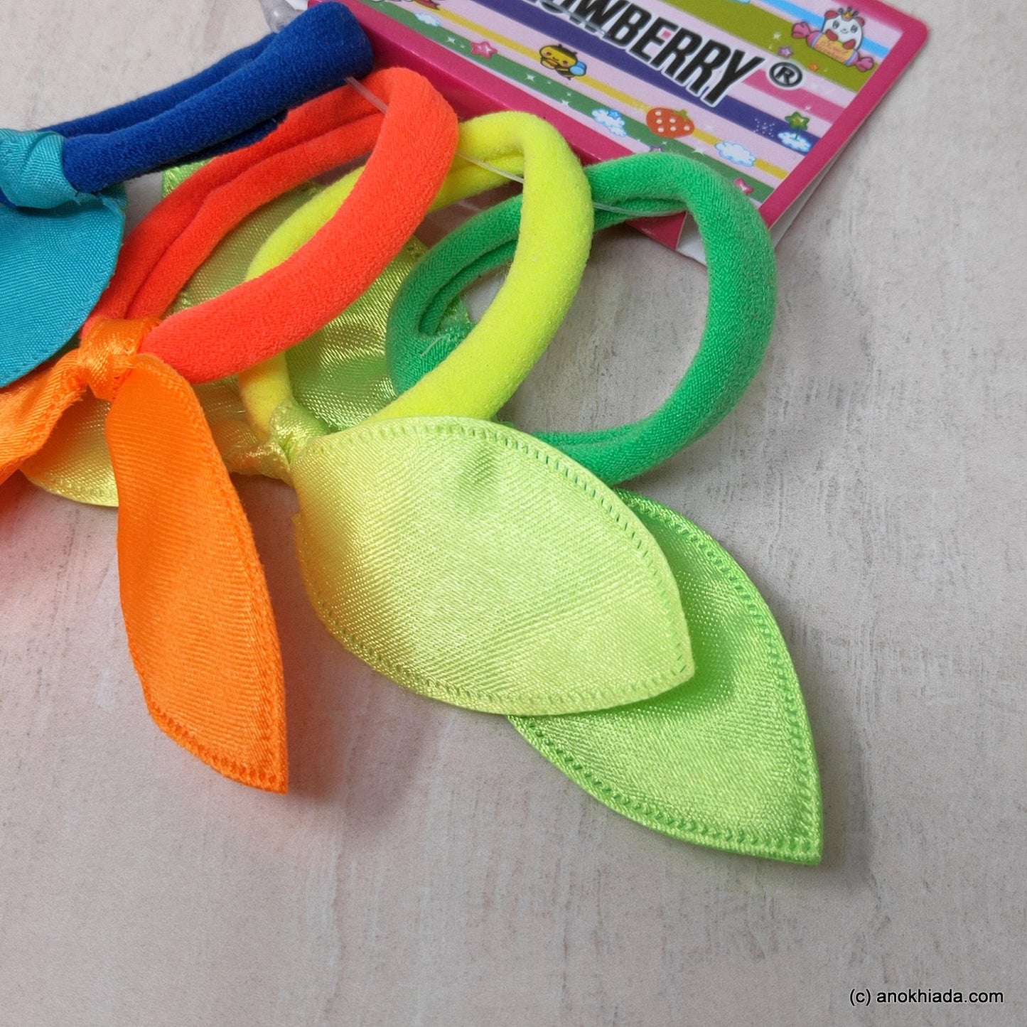 Anokhi Ada Hair Ties/ Hair bands for Girls and Women (ZG-41b Ponytail Holders, 4 Pcs Assorted Colour Rubber)