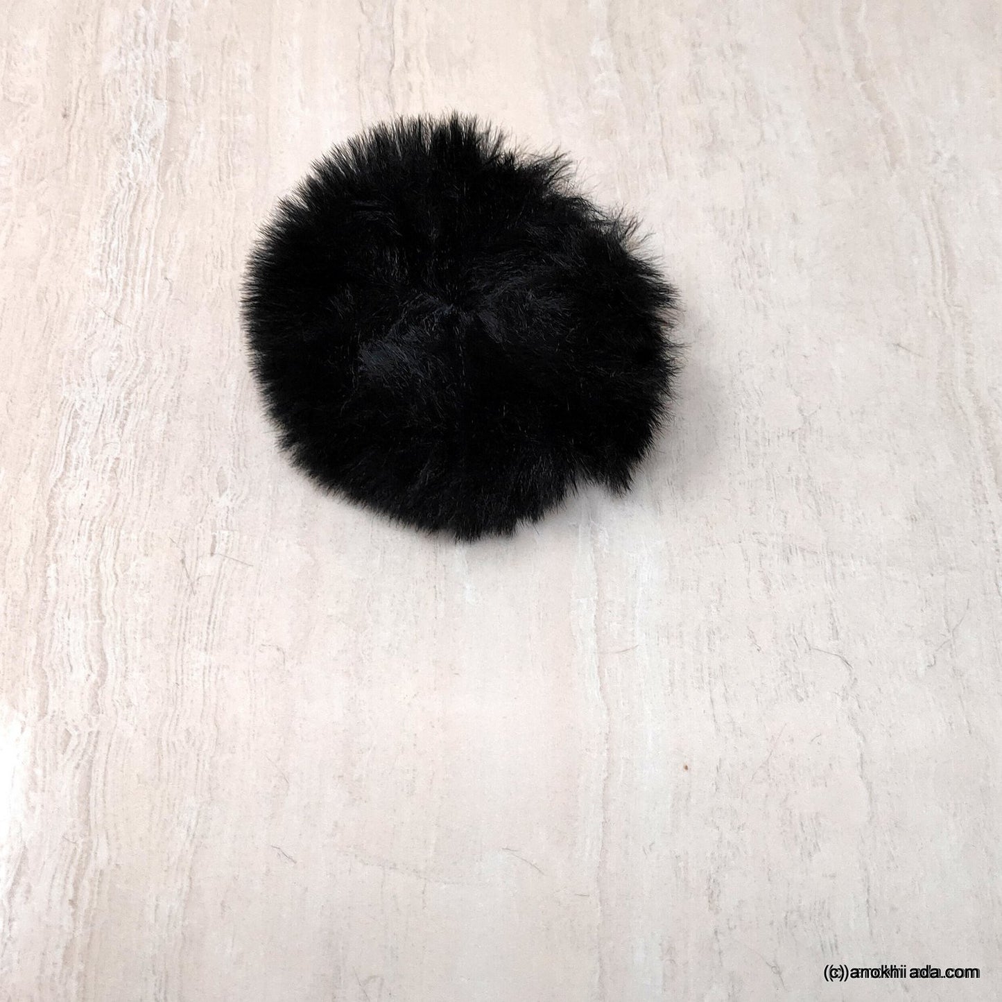 Anokhi Ada Black Fur Scrunchie for Girls and Women (ZG-45 Scrunchie)