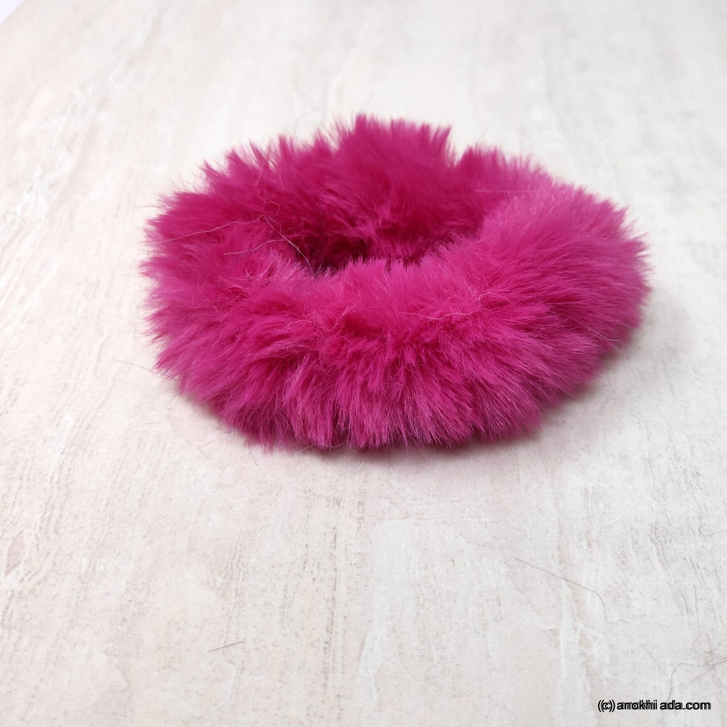 Anokhi Ada Pink Fur Scrunchie for Girls and Women (ZG-48 Scrunchie)