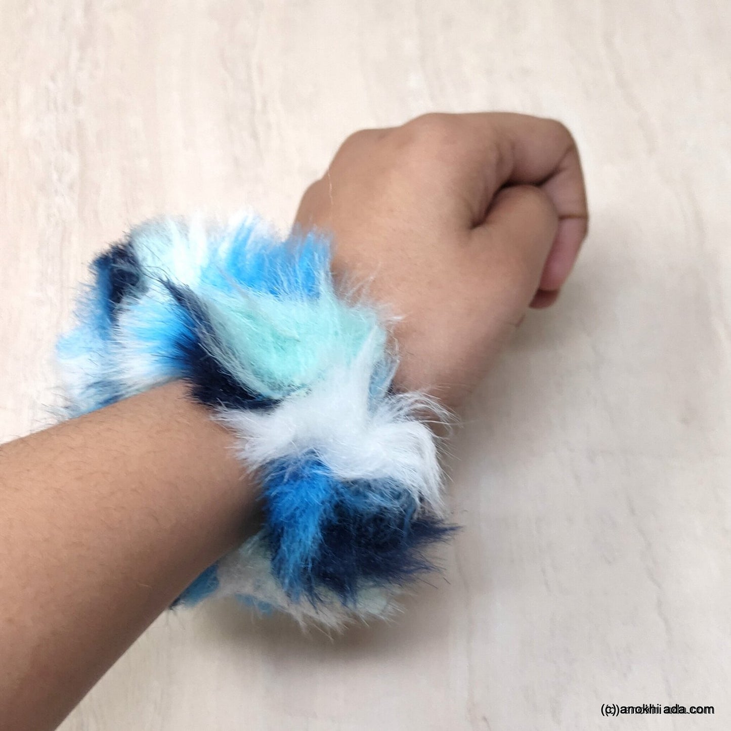 Anokhi Ada Multi-Colour Large Size Fur Scrunchie for Girls and Women (ZG-65 Scrunchie)